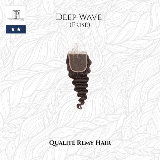 Closure Deep Wave (Frisé) - Qualité Remy Hair cheveux brésiliens vierges